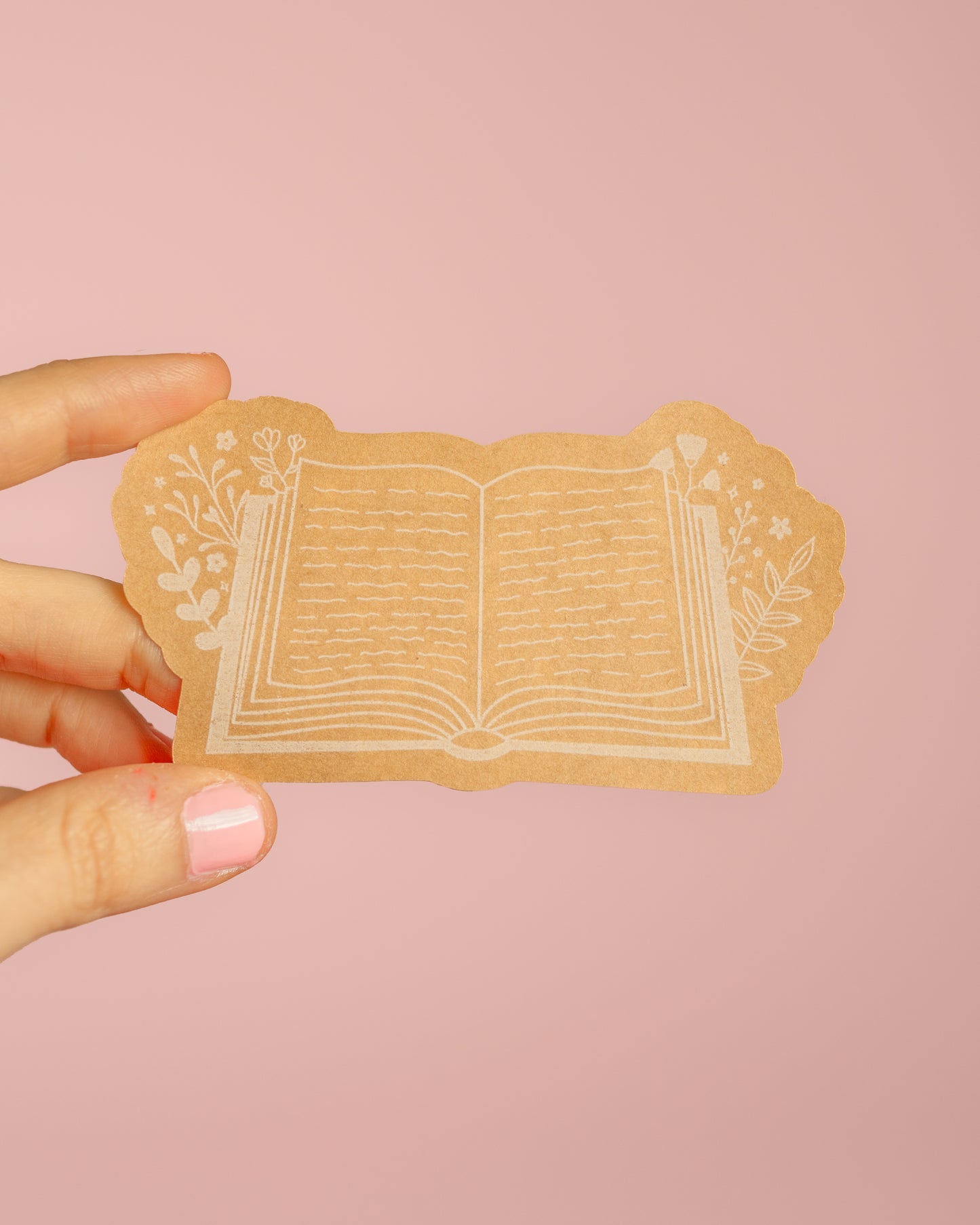 Open Book Kraft Sticker
