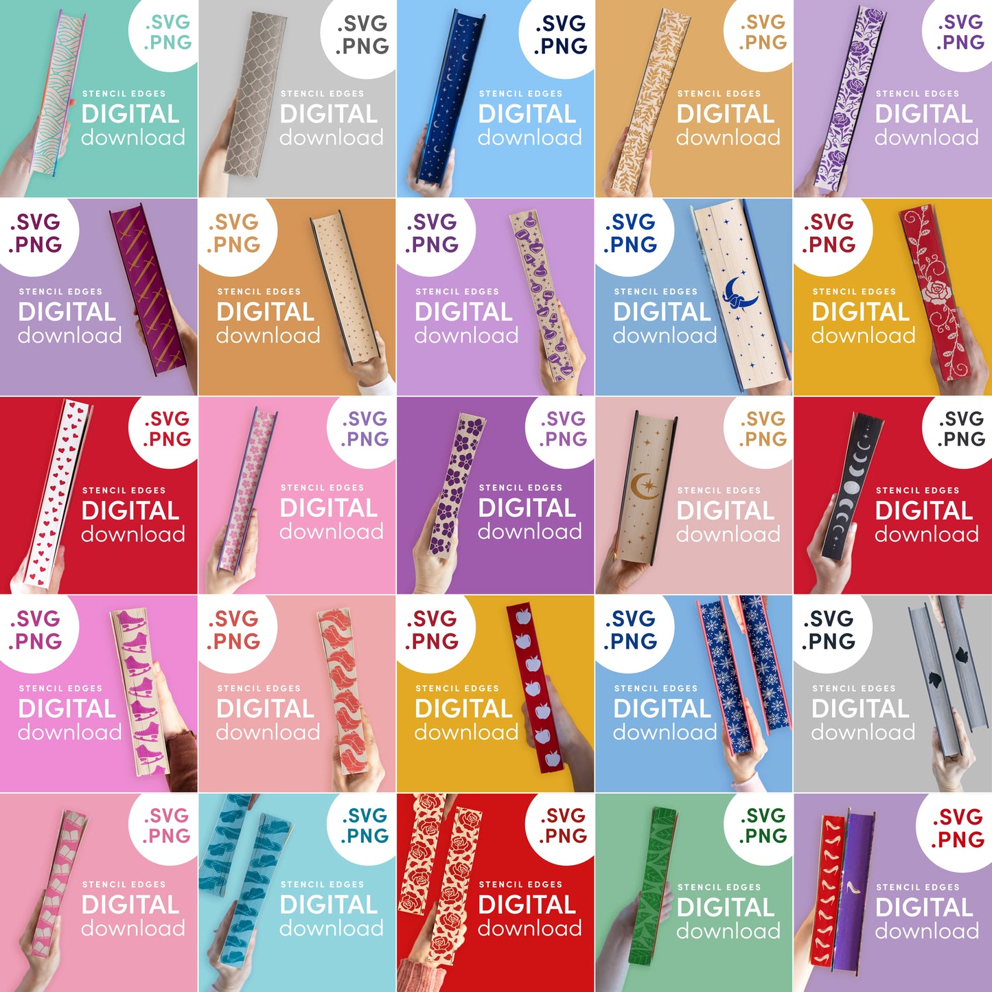 DIGITAL Stencil BUNDLE for DIY Stenciled Book Edges