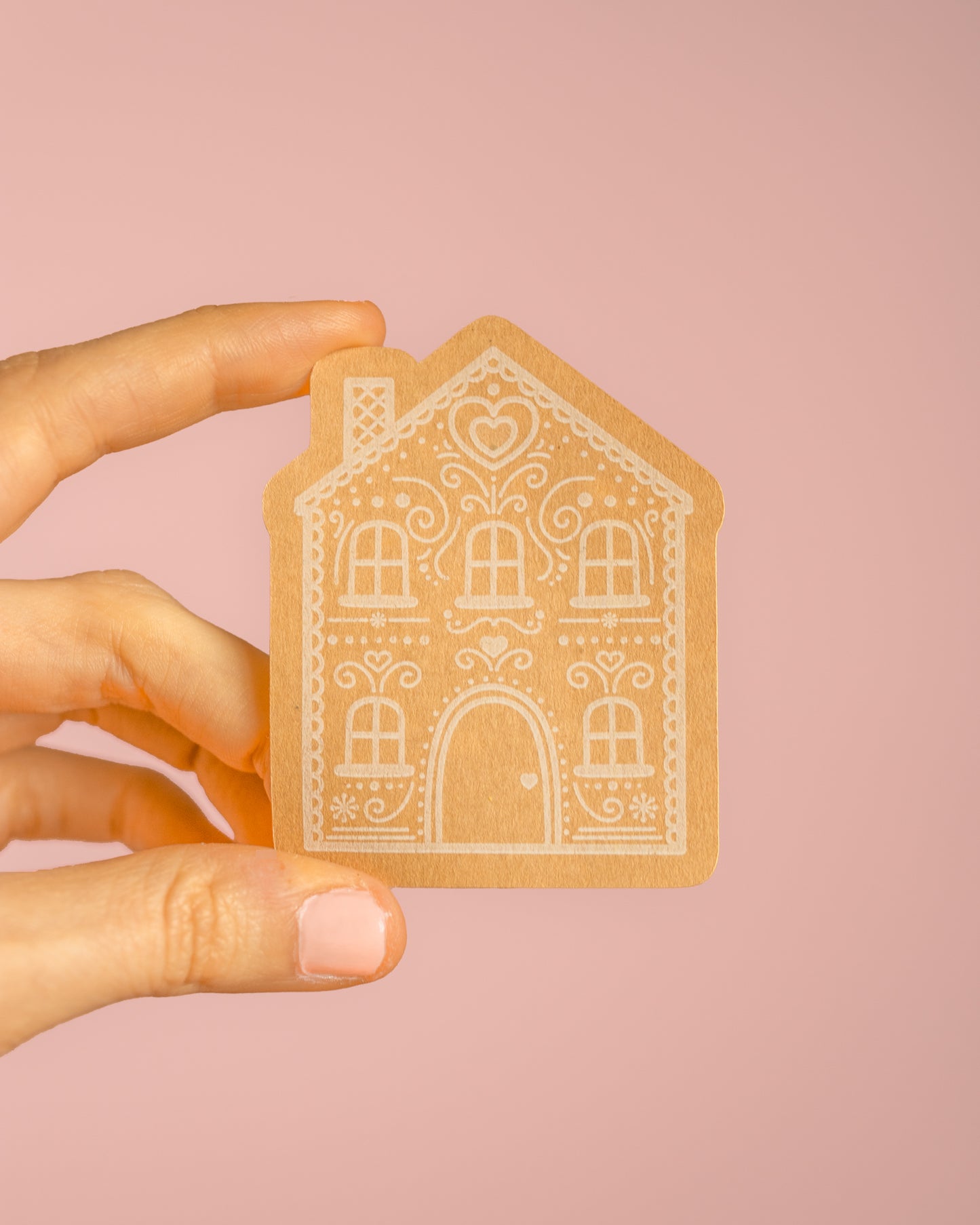 Gingerbread House Kraft Sticker
