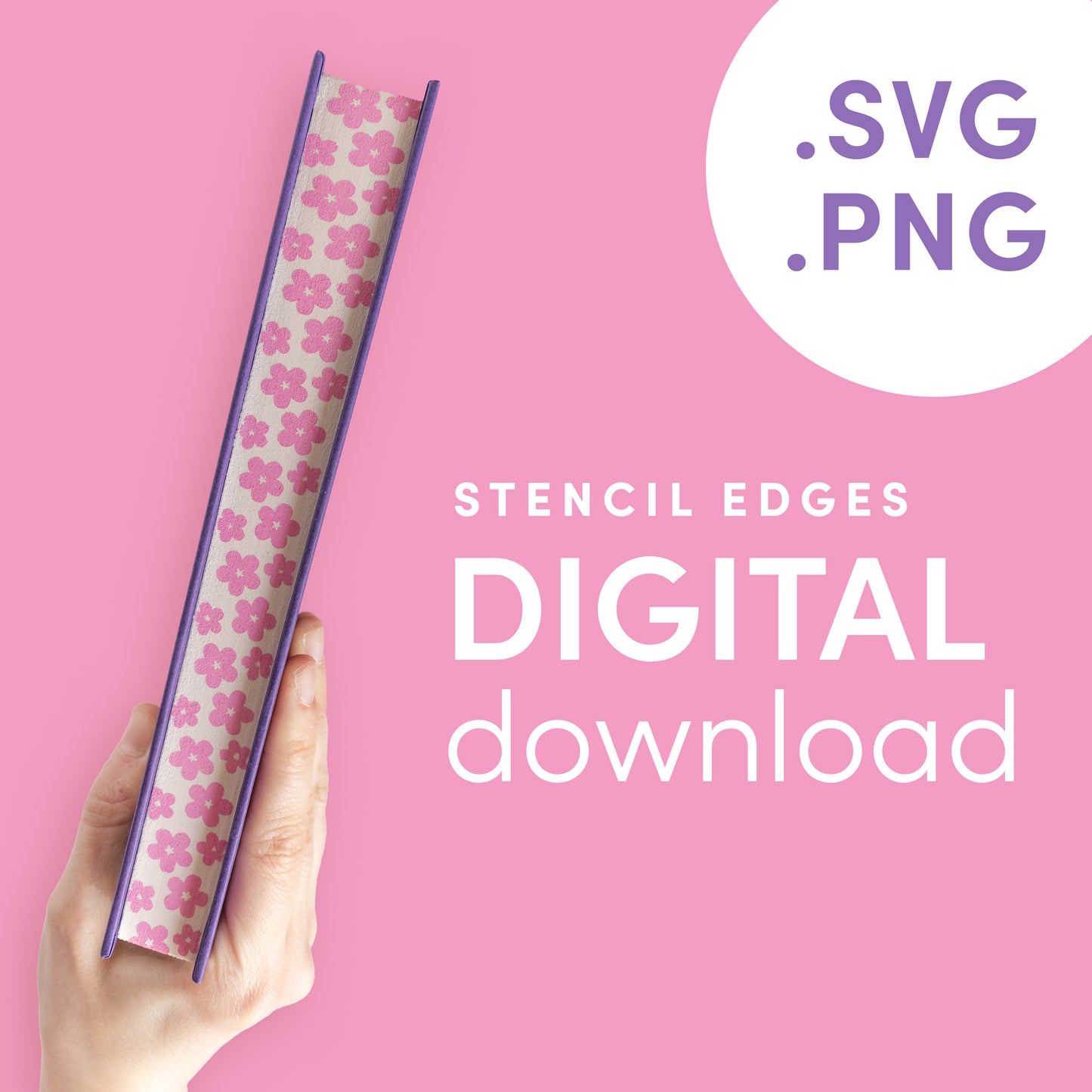 DIGITAL FILE Mini Flowers Pattern Stencil for DIY Stenciled Book Edges