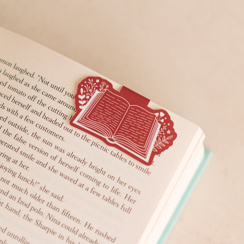 Open Book Red Magnetic Bookmark