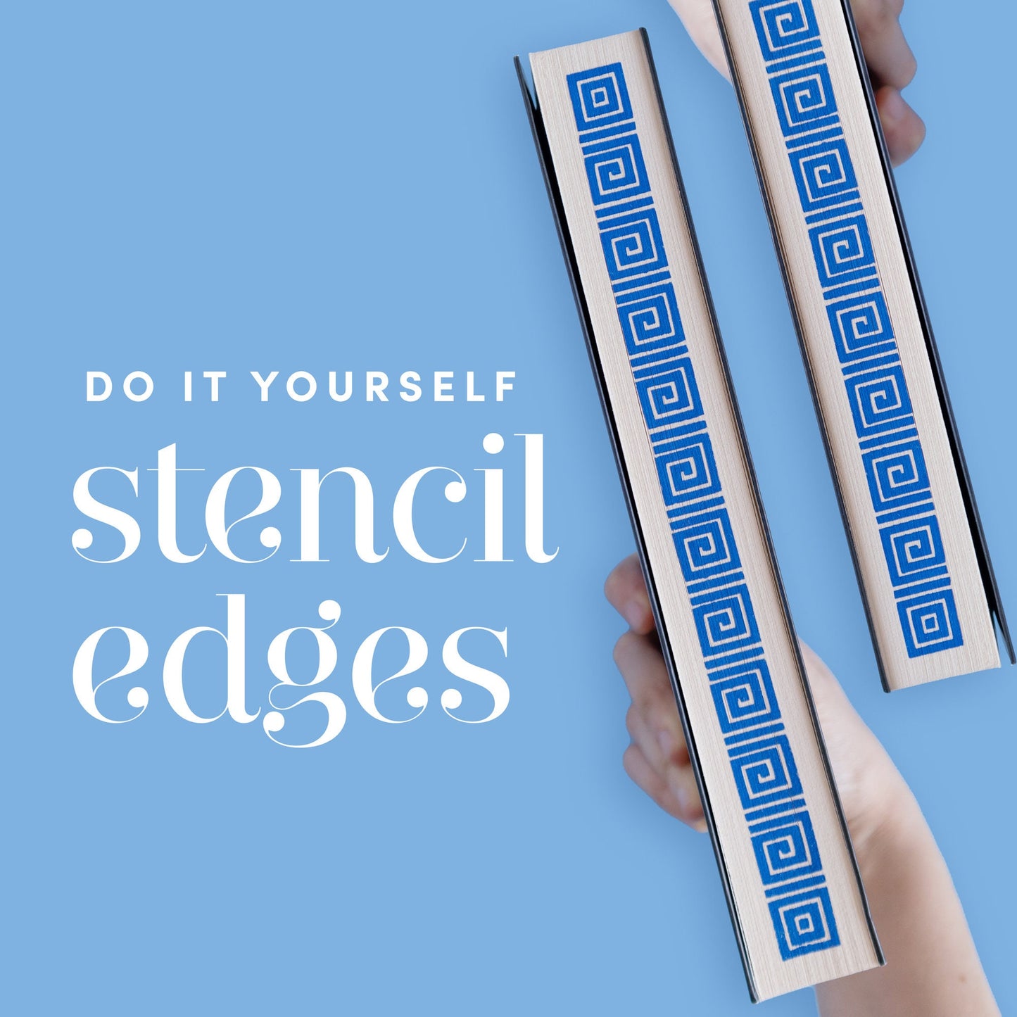 Greek Pattern Stencil for DIY Stenciled Book Edges