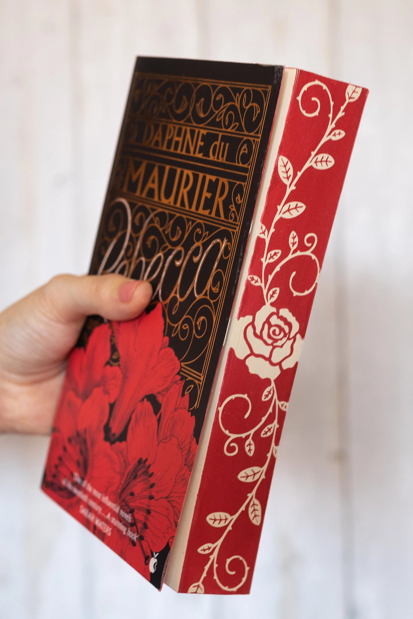 Rose and Leaves Stencil for DIY Stenciled Book Edges