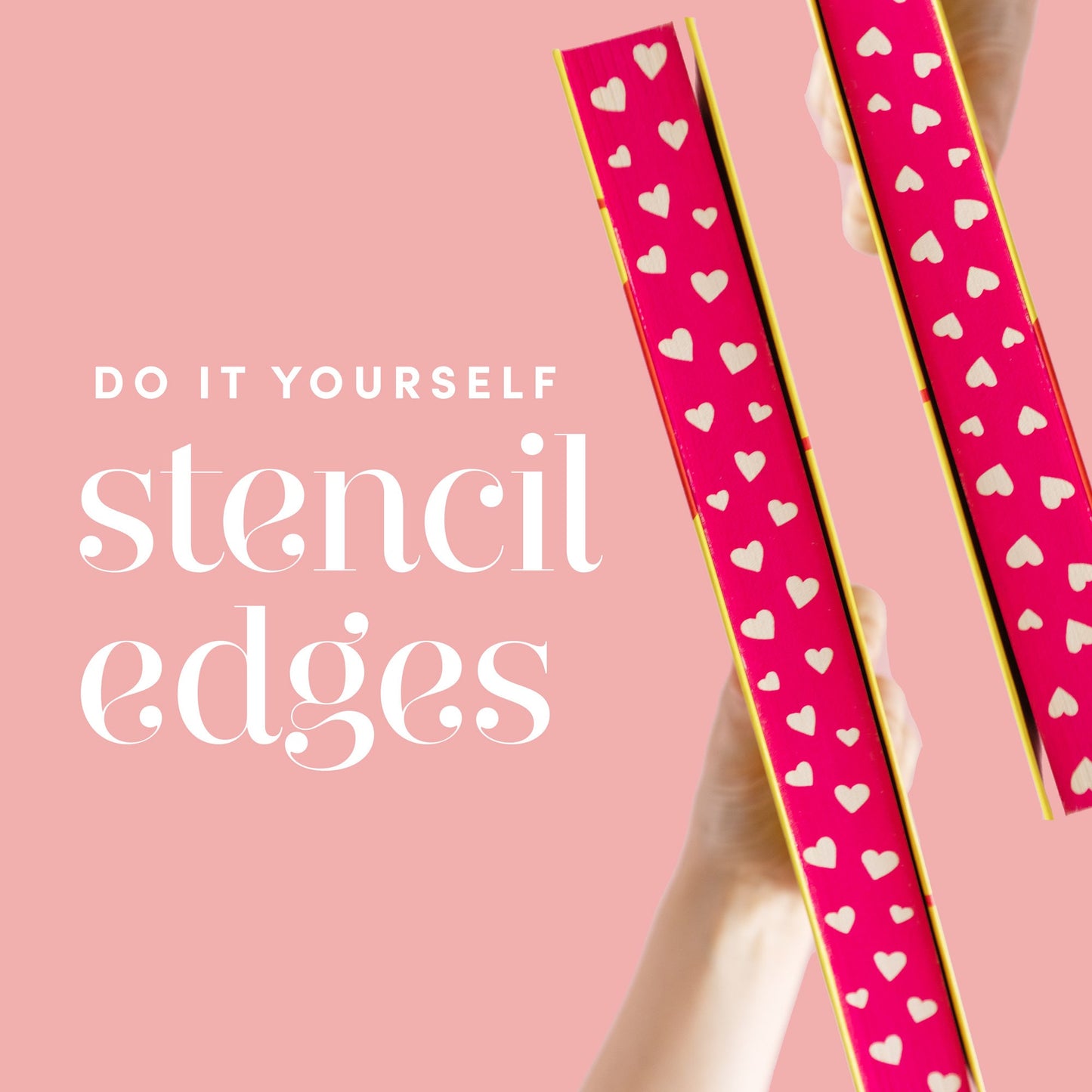 Hearts Stencil for DIY Stenciled Book Edges