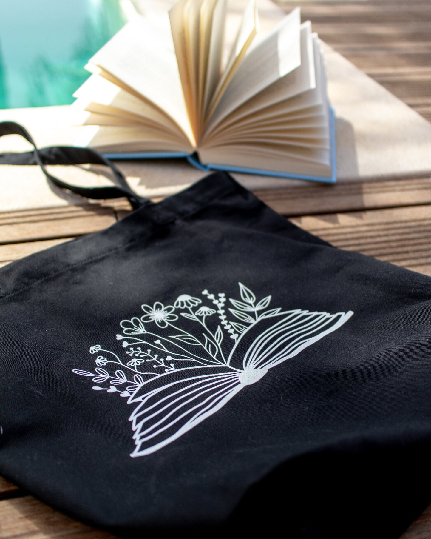 Books and Flowers Tote Bag