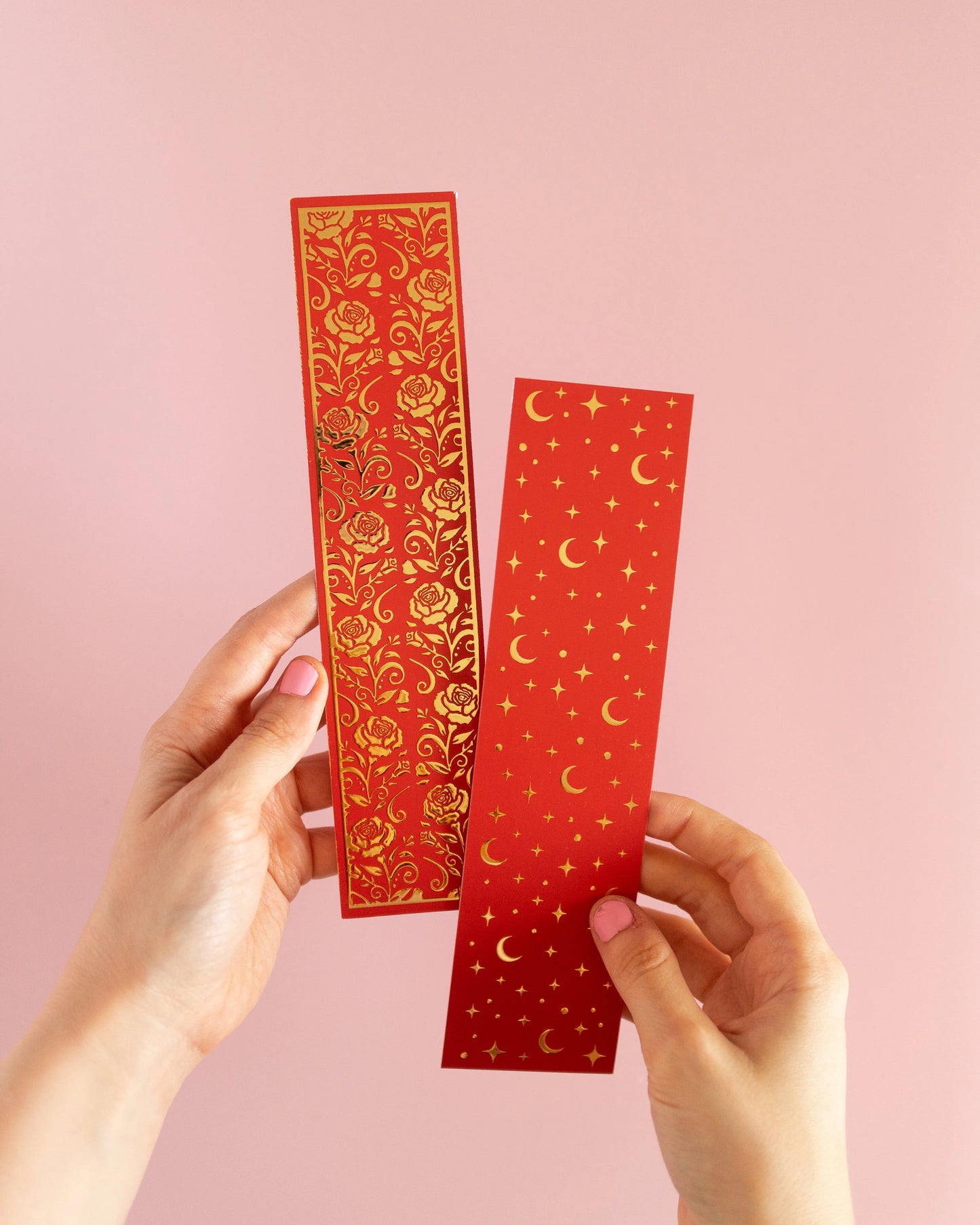 Roses Pattern Gold Foiled Bookmark