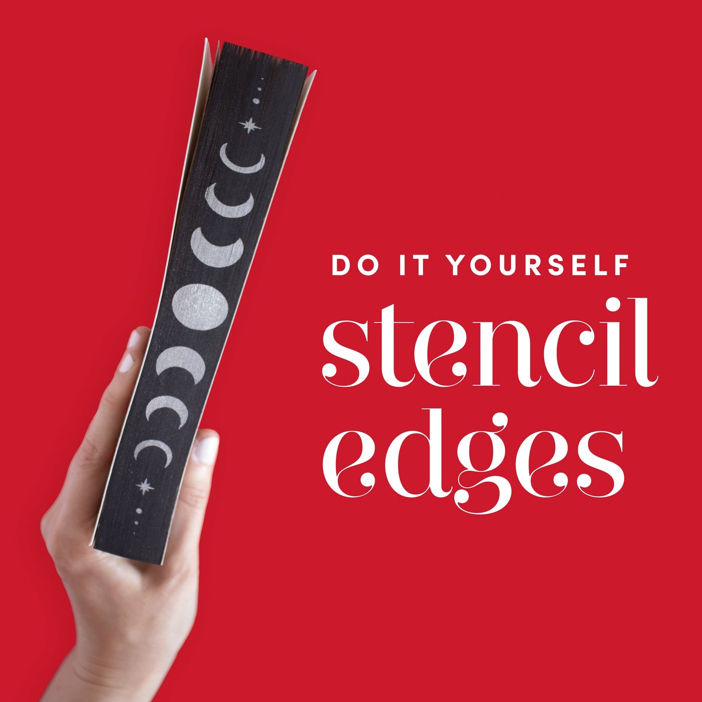 Moon Phases Stencil for DIY Stenciled Book Edges