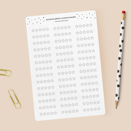 Star Rating Sticker Sheet