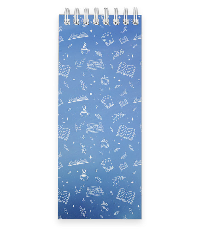 Books Pattern Blue Spiral Notebook