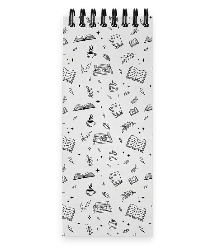 Books Pattern White Spiral Notebook