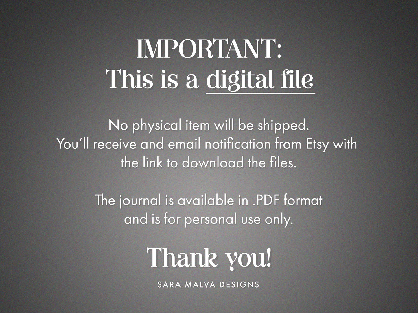 Digital Book Journal | Blackout Version