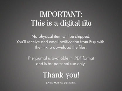 Digital Book Journal | Blackout Version