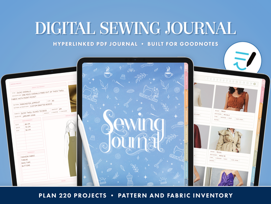 Digital Sewing Journal Blue