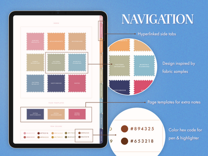 Digital Sewing Journal Blue