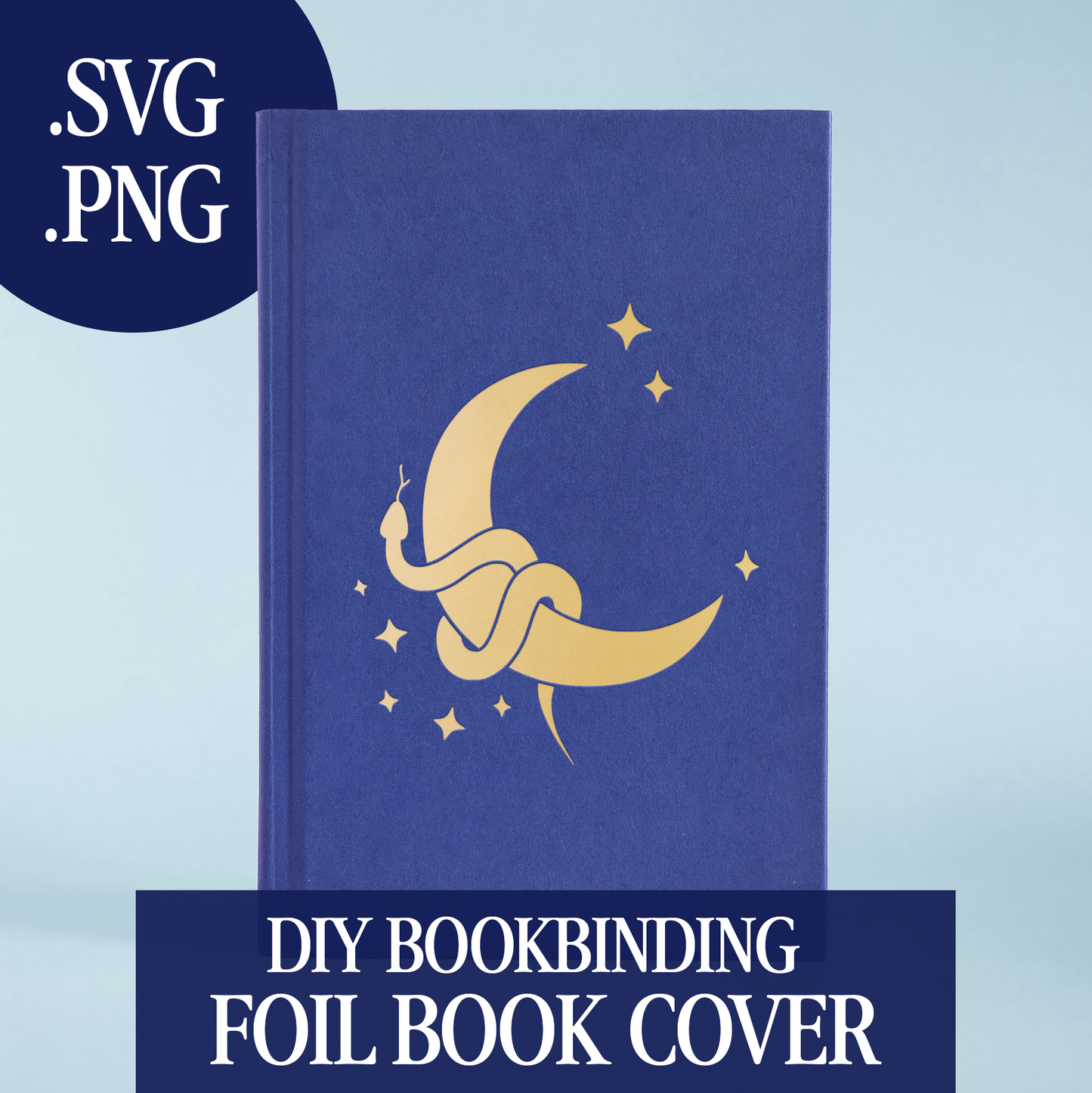Moon and Snake Cover Foil Design for Bookbinding (Digital File)