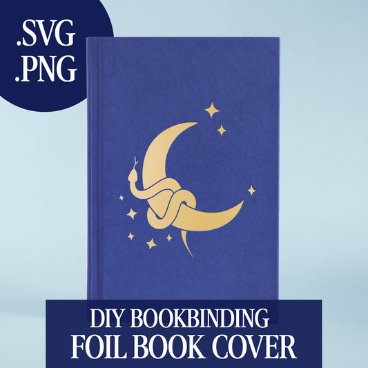 Moon and Snake Cover Foil Design for Bookbinding (Digital File)