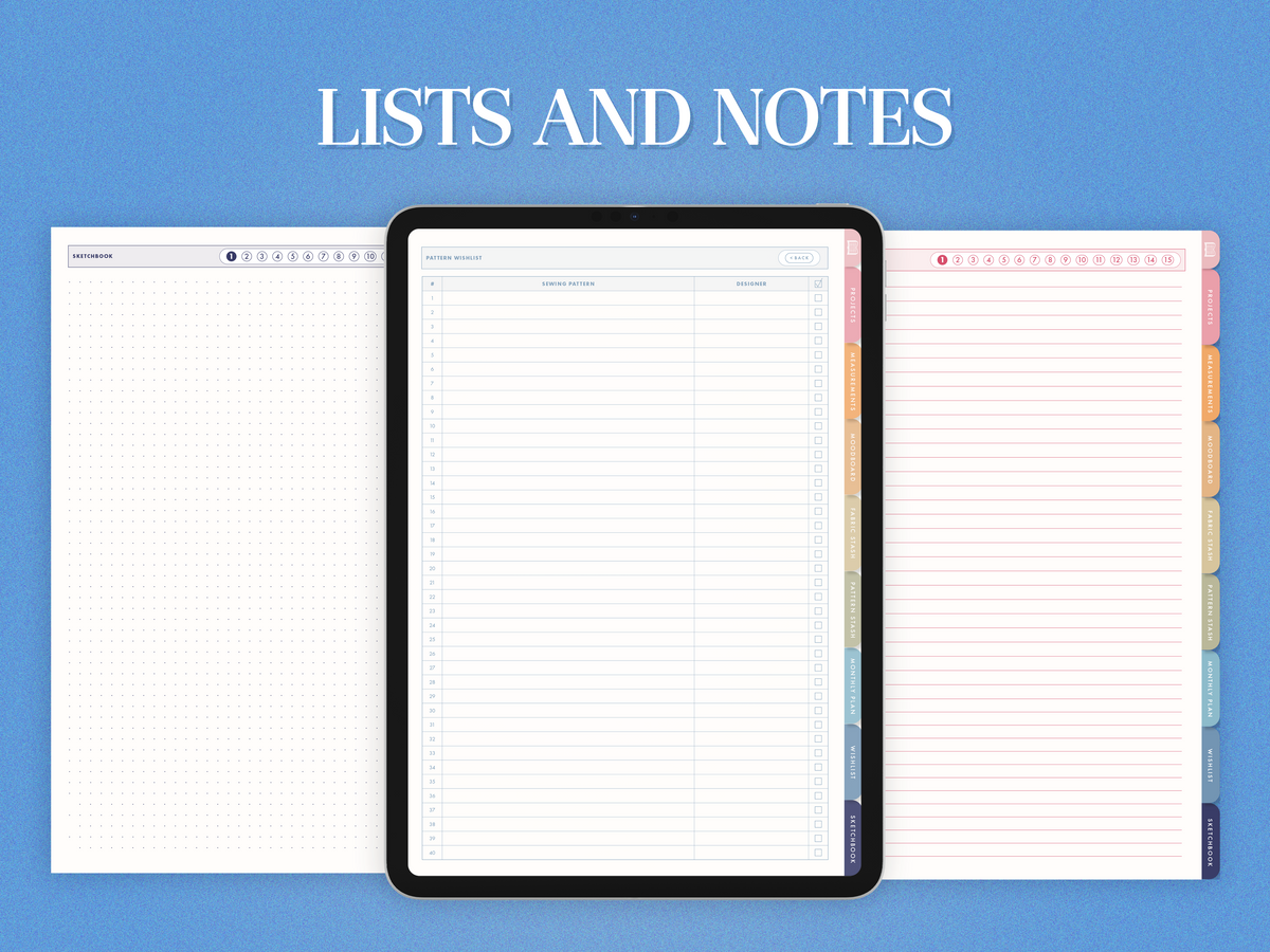 Digital Sewing Journal Blue