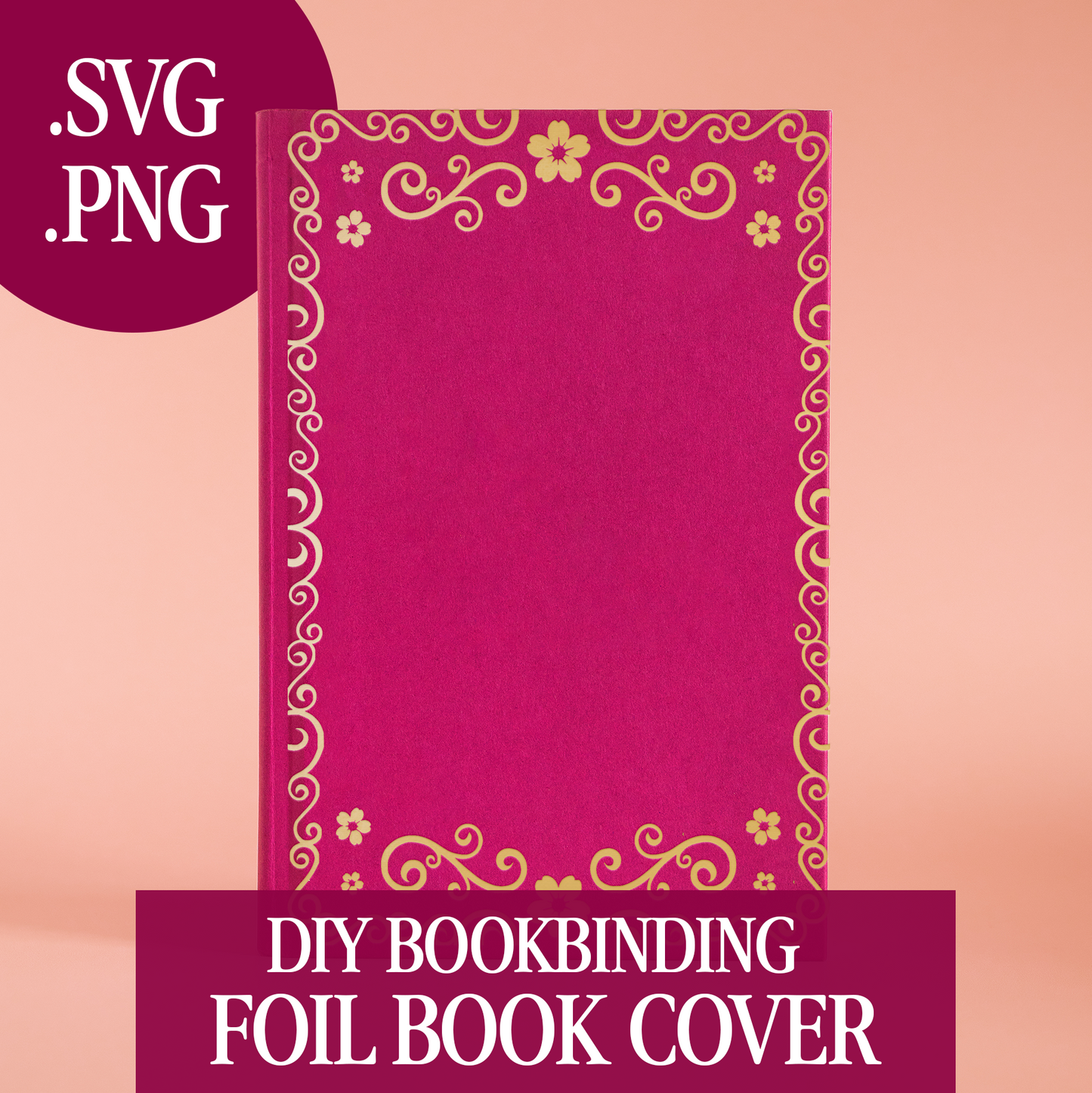 Ornate Frame Cover Foil Design for Bookbinding (Digital File)
