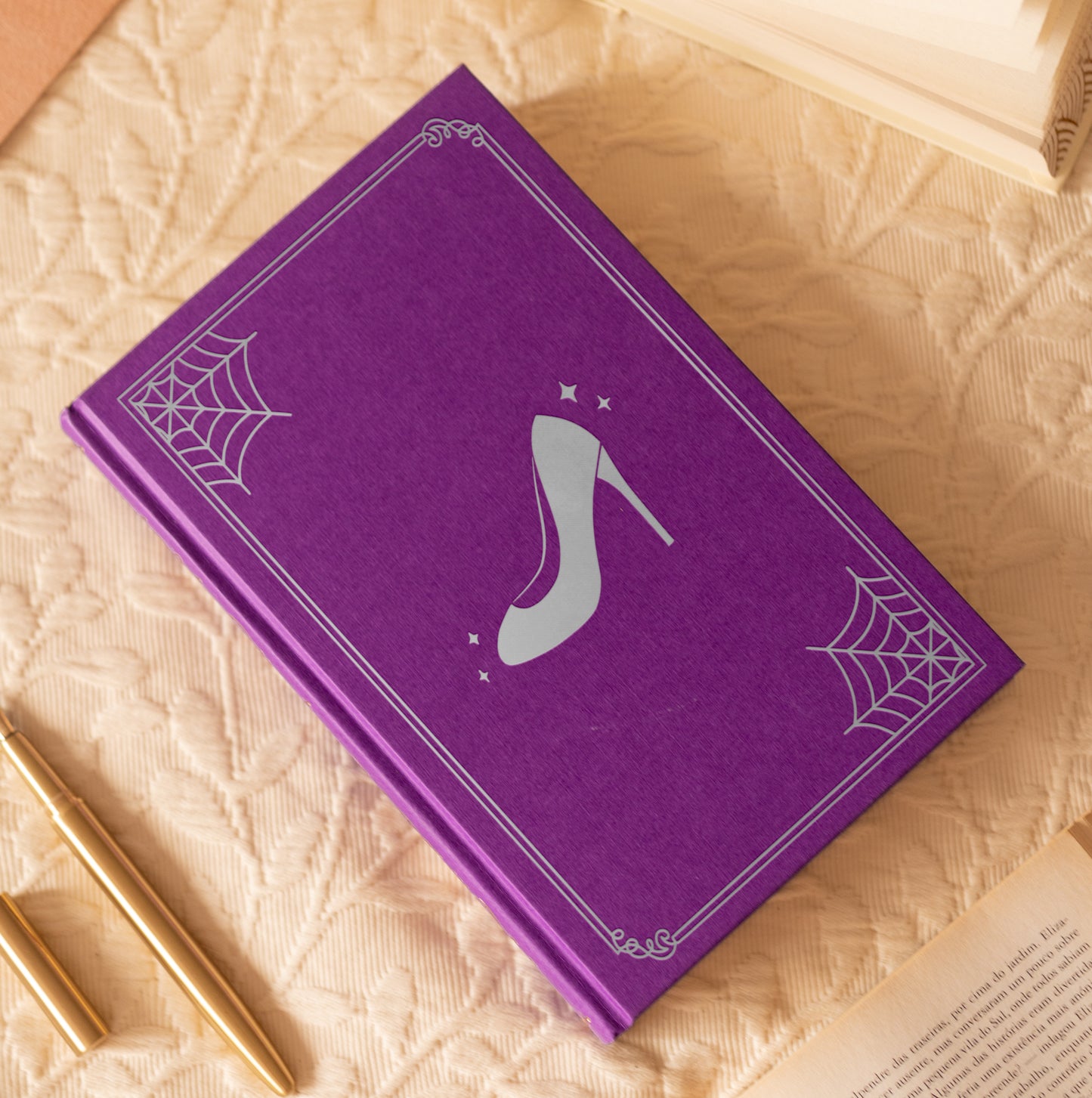 Shoe and Cobwebs Cover Foil Design for Bookbinding (Digital File)