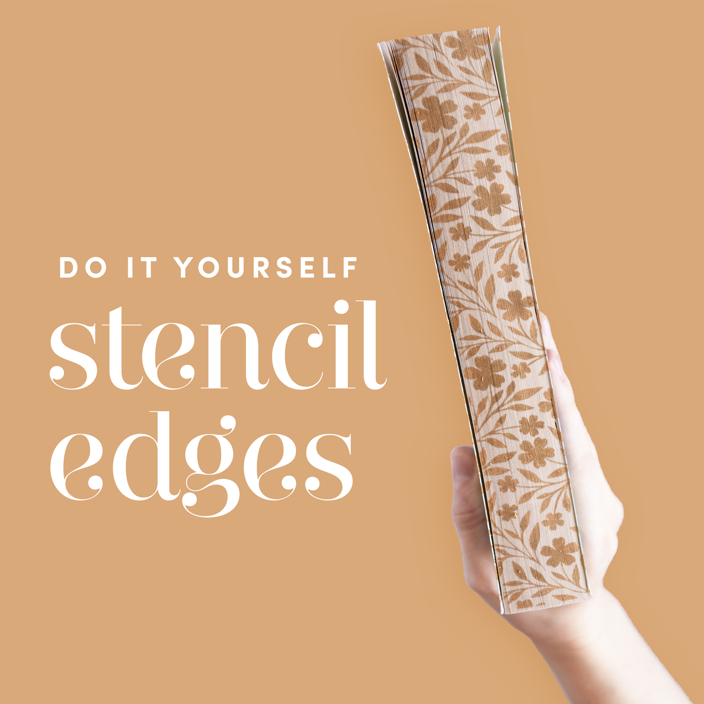 Flowers and Leaves Stencil for DIY Stenciled Book Edges