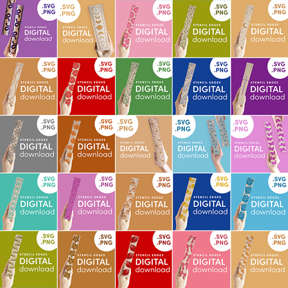PACK de Stencils DIGITAIS para Bordas de Livros