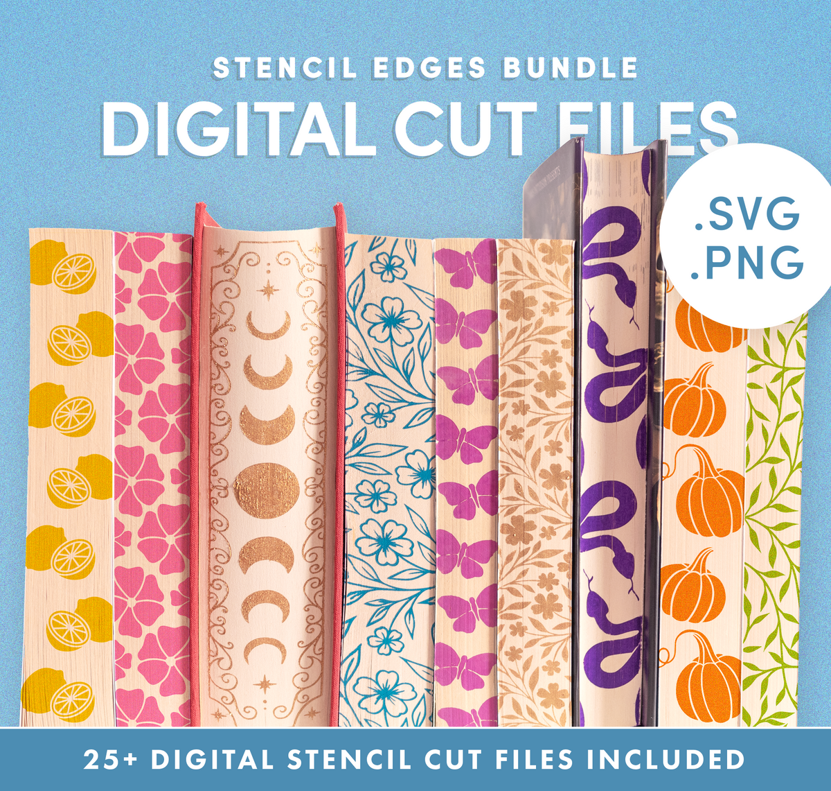 PACK de Stencils DIGITAIS para Bordas de Livros