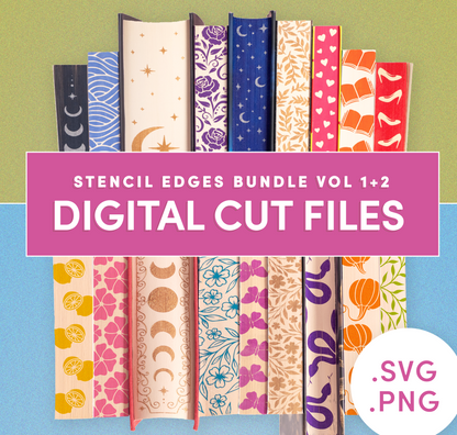 DIGITAL Stencil BUNDLE Vol 1 + 2 for DIY Stenciled Book Edges