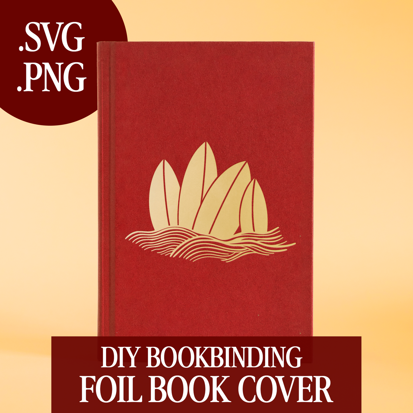 Surfboards Cover Foil Design for Bookbinding (Digital File)