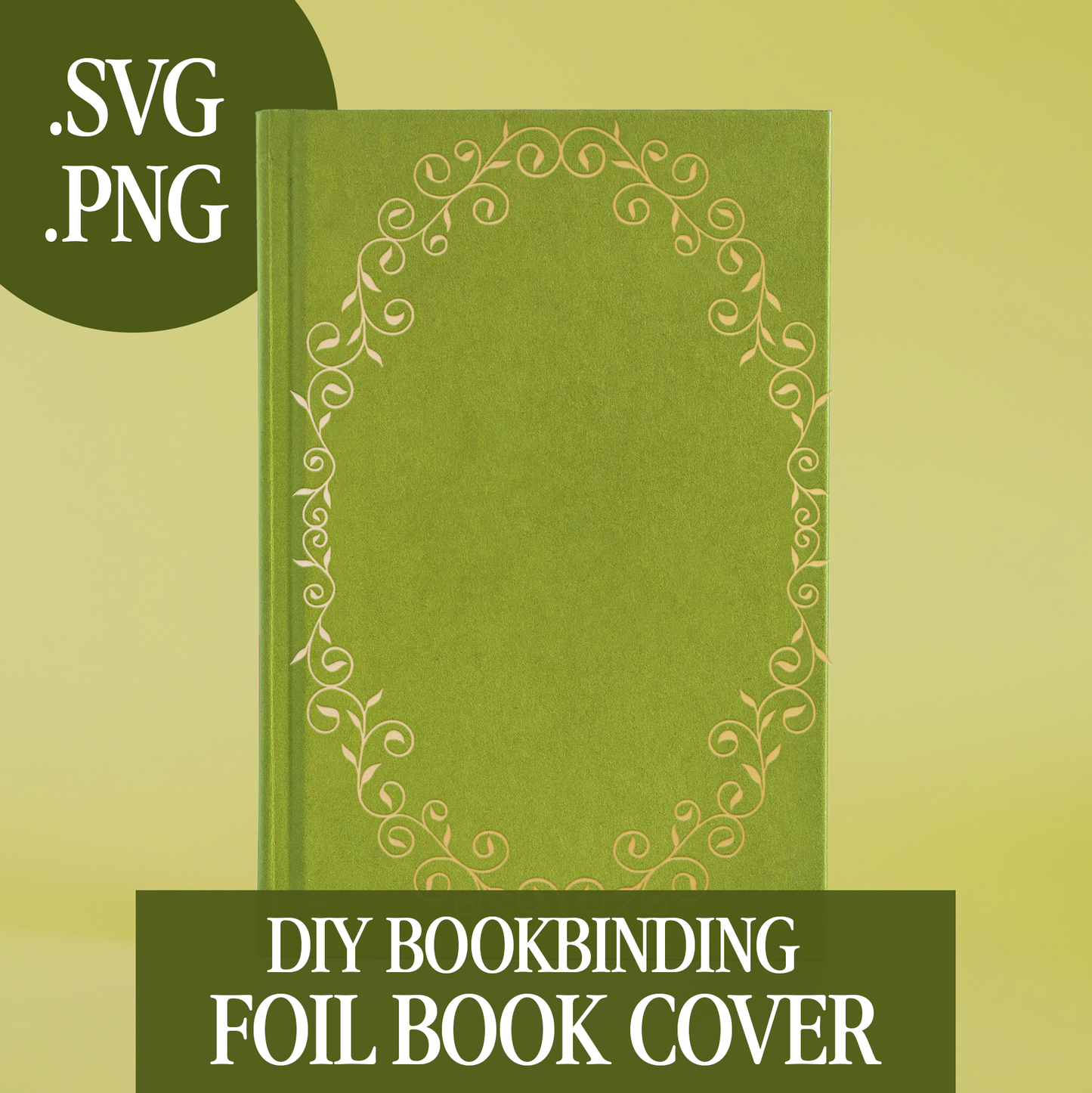 Swirls and Leaves Frame Cover Foil Design for Bookbinding (Digital File)
