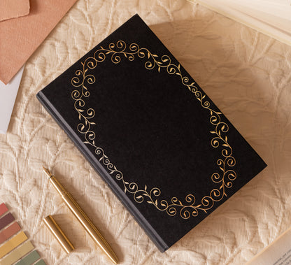 Swirls and Leaves Frame Cover Foil Design for Bookbinding (Digital File)