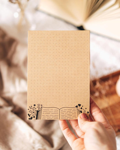 Bookish Dotted Kraft A6 Notepad