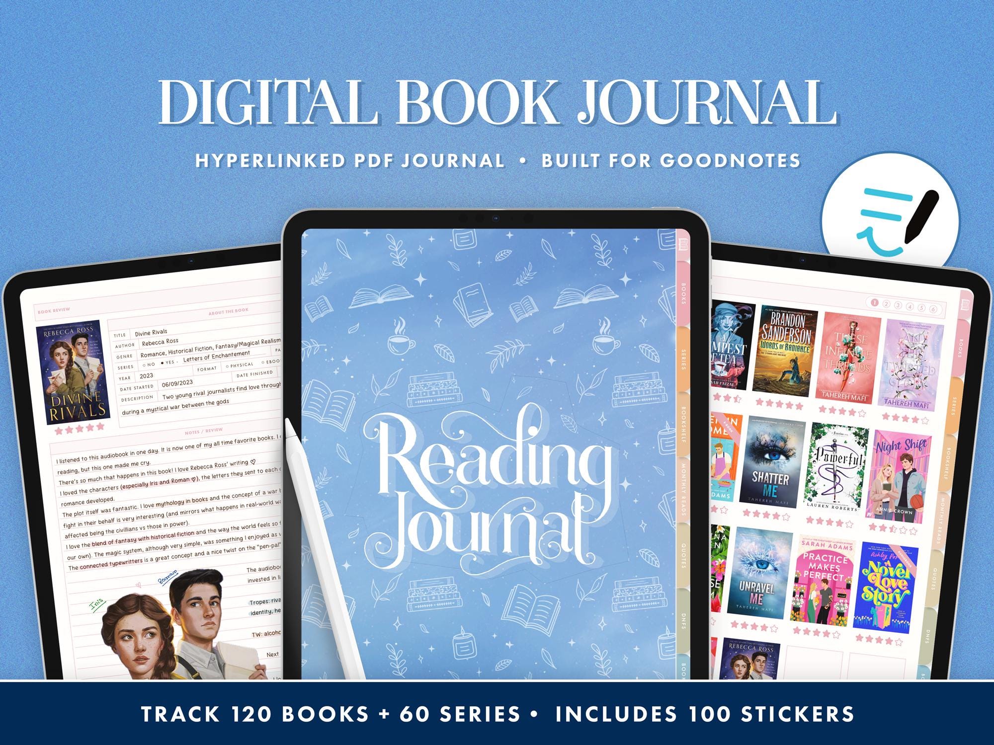 Digital Book Journal | Blue Cover – Sara Malva Designs